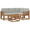 vidaXL Conjunto de Sof&aacute;s para Exterior 5 pcs Cinza Natural e Claro