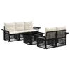 vidaXL Conjunto de Sof&aacute; de Jardim 6 unid. Preto e Branco Creme vime PE