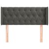 vidaXL Cabeceira de cama c/ abas veludo 103x16x78/88cm cinzento-escuro