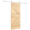 vidaXL Porta Deslizante Natural e Branco 85 x 210 cm