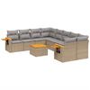 vidaXL 9 pcs conjunto de sof&aacute;s p/ jardim com almofad&otilde;es vime PE bege
