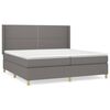 vidaXL Cama com molas/colch&atilde;o 200x200 cm tecido cinzento-escuro