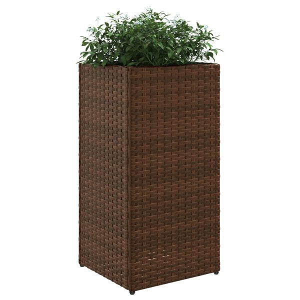 vidaXL Vaso/floreira de jardim 2 pcs 30x30x60 cm vime PE castanho