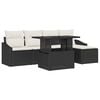 vidaXL Conjunto de Sof&aacute; de Jardim com almofada 6 pcs Preto e creme