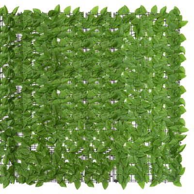 vidaXL Tela de varanda com folhas verdes 300x150 cm