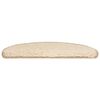 vidaXL Tapetes de escada 20 pe&ccedil;as 65x21x4 cm creme semicircular grande