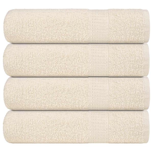 vidaXL Toalhas de banho FROGN 4 pcs 70x140 cm 360 g/m&sup2; creme