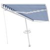 vidaXL Toldo retr&aacute;til manual independente 500x350 cm azul e branco