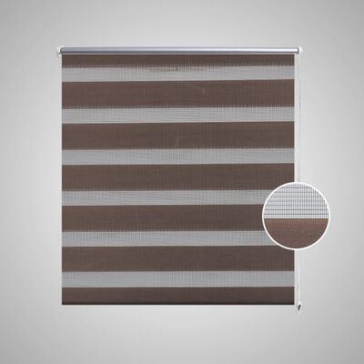 Estore de rolo 120 x 230 cm, linhas de zebra / Café