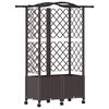 vidaXL Cama Elevada com Treli&ccedil;a e Telhado Castanho 122 x 40 x 144 cm
