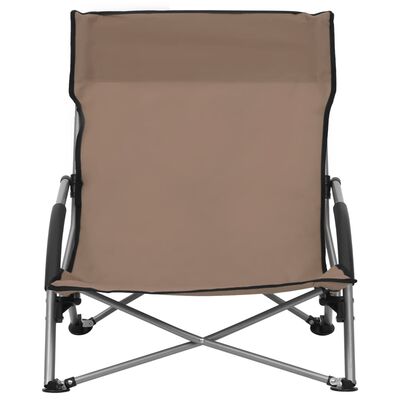 vidaXL Cadeiras de praia dobráveis 2 pcs tecido cinzento-acastanhado