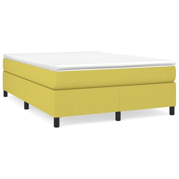 vidaXL Estrutura de cama com molas 140x190 cm tecido verde