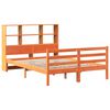 vidaXL Cama com estante sem colch&atilde;o 120x190 cm madeira maci&ccedil;a