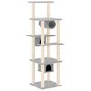 vidaXL &Aacute;rvore p/ gatos c/ postes arranhadores sisal 169 cm cinza-claro