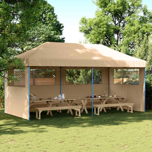 vidaXL Tenda de Festa Bege 292 x 580 x 315 cm Tecido Oxford