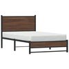 vidaXL Estrutura de cama sem colch&atilde;o 107x203cm metal carvalho castanho