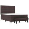 vidaXL Cama Box com colch&atilde;o Marrom Escuro 160 x 200 cm tecido