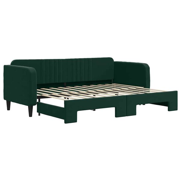 vidaXL Sof&aacute;-cama com gavet&atilde;o 80x200 cm veludo verde-escuro