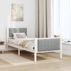 vidaXL Estrutura da cama Branco e cinza claro 75 x 190 cm