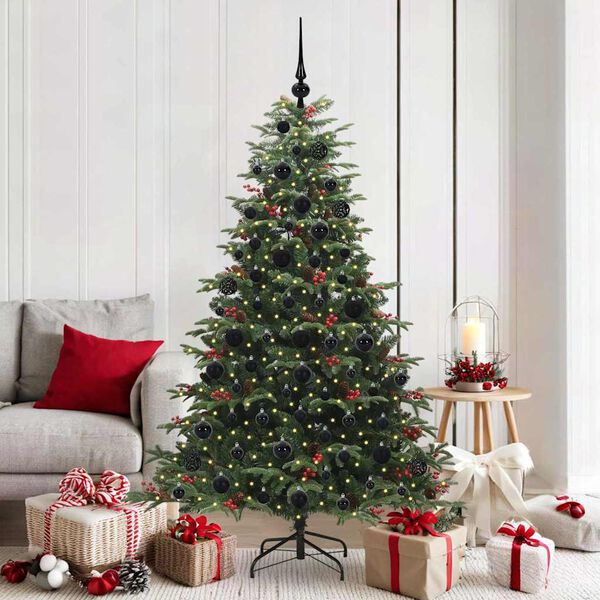 vidaXL &Aacute;rvore de Natal Artificial Verde 180 cm PVC, Metal e Pl&aacute;stico
