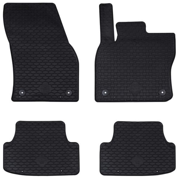 vidaXL Tapete de carro 4 pcs Preto Borracha