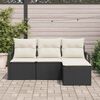 vidaXL Conjunto de Sof&aacute; de Jardim com almofada 4 pcs Preto e Creme