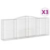 vidaXL Cestos gabi&atilde;o arqueados 3pcs 400x50x140/160cm ferro galvanizado