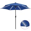 vidaXL Guarda-sol jardim c/ luzes LED/poste alum&iacute;nio 300 cm azul-ciano
