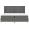 vidaXL Cama Box com colch&atilde;o Cinza Escuro 200 x 200 cm tecido
