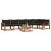 vidaXL Conjunto de Sof&aacute;s para Exterior 7 pcs Natural e Preto