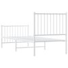 vidaXL Estrutura de cama com cabeceira e p&eacute;s 80x200 cm metal branco