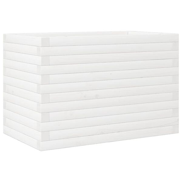 vidaXL Vaso/floreira de jardim 70x40x46 cm madeira pinho maci&ccedil;a branco