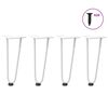 vidaXL Pernas de grampo para mesa de centro 4 pe&ccedil;as, branco, 30 cm, a&ccedil;o maci&ccedil;o