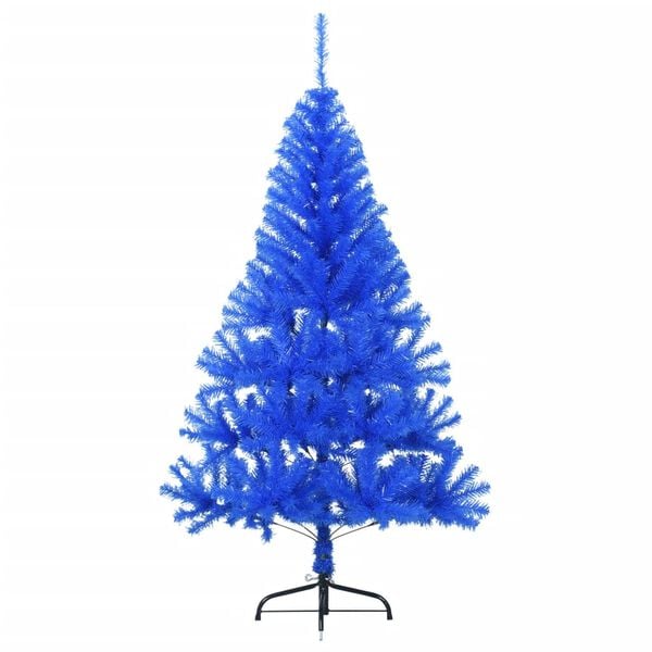 vidaXL Meia &aacute;rvore de Natal artificial com suporte 120 cm PVC azul