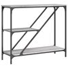 vidaXL Mesa consola 88,5x30x75 cm derivados de madeira cinzento sonoma