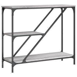 vidaXL Mesa consola 88,5x30x75 cm derivados de madeira cinzento sonoma