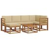 vidaXL Conjunto de Sof&aacute;s para Exterior 7 unid. Natural e Bege