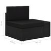 vidaXL 10 pcs conjunto lounge para jardim vime PE preto