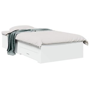 vidaXL Estrutura da Cama com gaveta Branco Derivados de Madeira