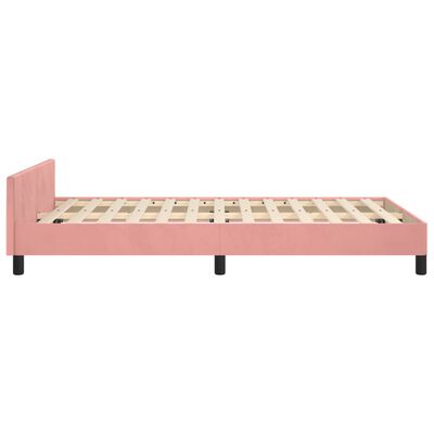 vidaXL Estrutura de cama c/ cabeceira 120x200 cm veludo rosa
