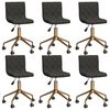 vidaXL Cadeiras de jantar girat&oacute;rias 6 pcs veludo cinzento-escuro