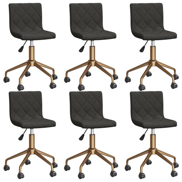 vidaXL Cadeiras de jantar girat&oacute;rias 6 pcs veludo cinzento-escuro