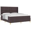 vidaXL Cama Box com colch&atilde;o Marrom Escuro 180 x 200 cm tecido