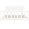 vidaXL Cama sem colch&atilde;o 140x200 cm madeira de pinho maci&ccedil;a branco