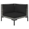 vidaXL 14 pcs conj. lounge jardim c/ almofad&otilde;es vime PE cinza-escuro