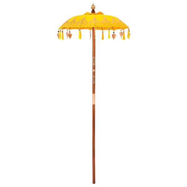 vidaXL Parasol Balin&ecirc;s com Base Amarelo 95 x 95 x 260 cm