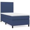 vidaXL Cama com molas/colch&atilde;o 80x200 cm tecido azul