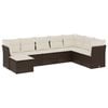 vidaXL 8 pcs conjunto sof&aacute;s de jardim c/ almofad&otilde;es vime PE castanho