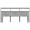 vidaXL Arm&aacute;rio de cabeceira c/ luzes LED 200x17x102cm cinzento cimento