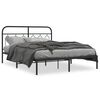 vidaXL Estrutura de cama com cabeceira 140x190 cm metal preto